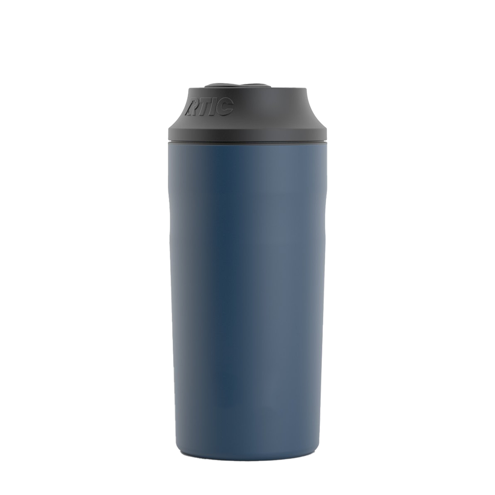 Front customization side of the RTIC Can Chiller 12 - 16 oz in Navy 