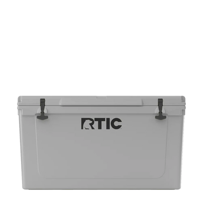 Front customization side of the RTIC Ultra-Tough Cooler 110 qt in Grey 