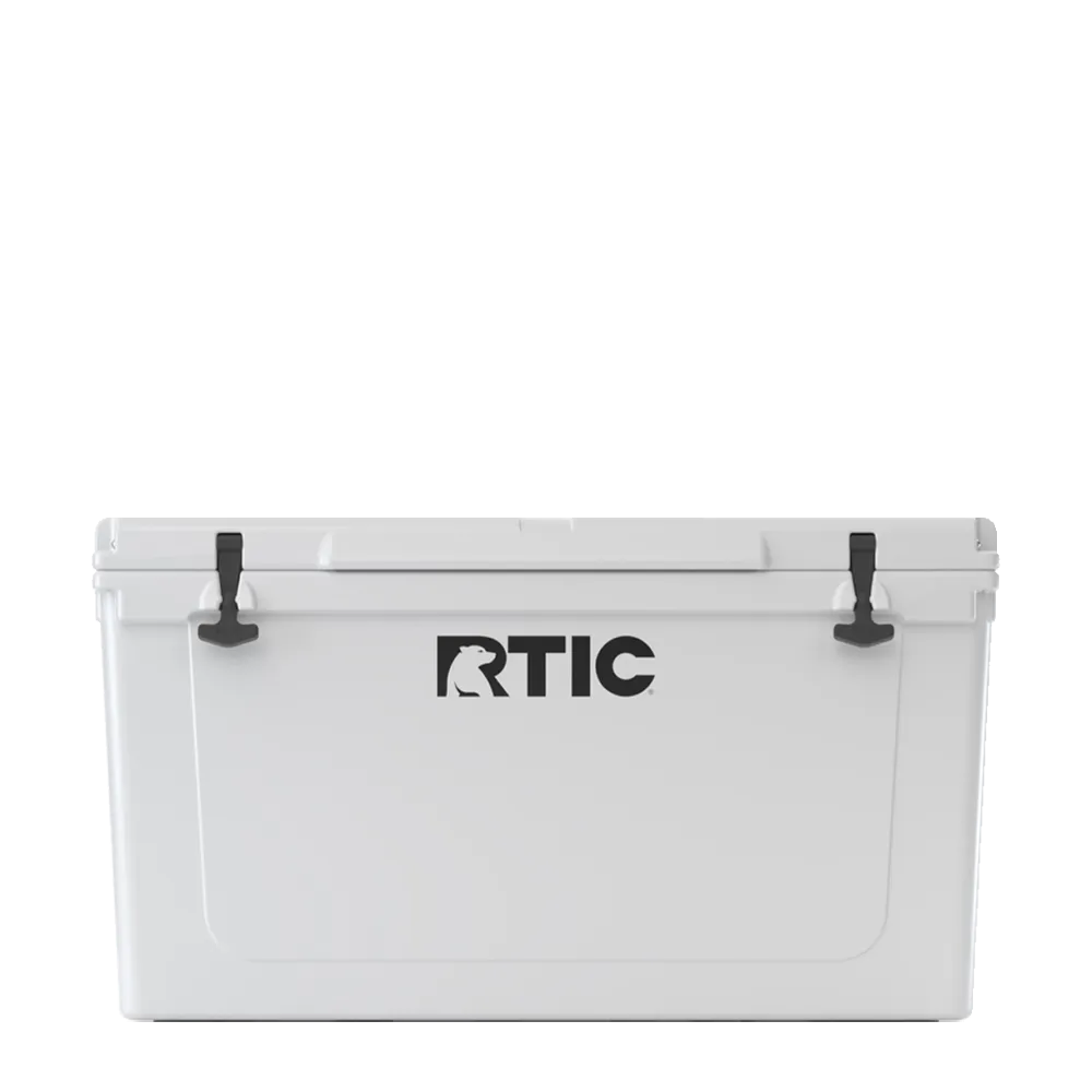 Front customization side of the RTIC Ultra-Tough Cooler 110 qt in White 