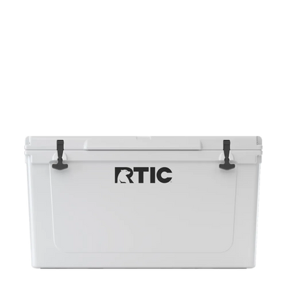 Front customization side of the RTIC Ultra-Tough Cooler 110 qt in White 
