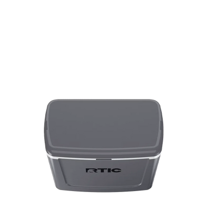 Lid customization side of the RTIC Road Trip Personal Cooler 16 qt in Dark Gray and Cool Gray 