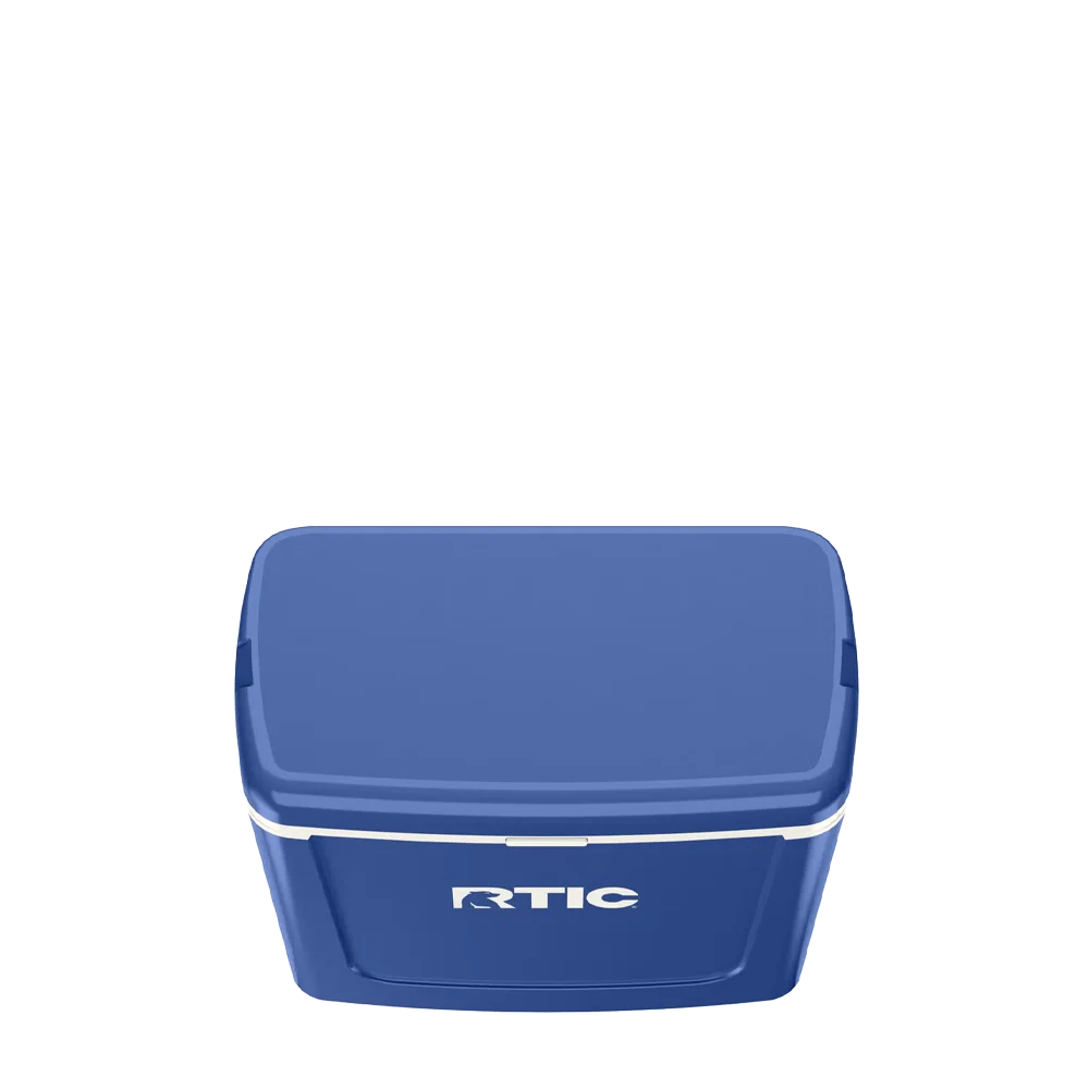 Lid customization side of the RTIC Road Trip Personal Cooler 16 qt in Cobalt 