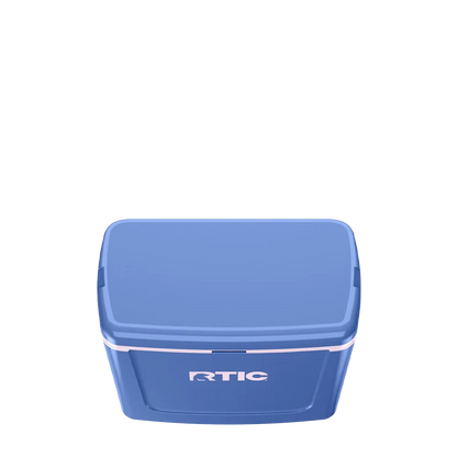 Lid customization side of the RTIC Road Trip Personal Cooler 16 qt in Pond and Pale Pink 