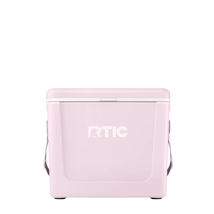 Front customization side of the RTIC Road Trip Personal Cooler 16 qt in Pale Pink 