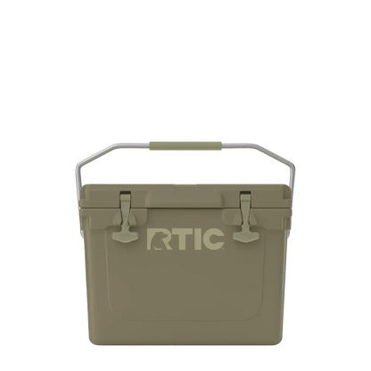 Front customization side of the RTIC Ultra-Tough Cooler 20 qt in Olive 