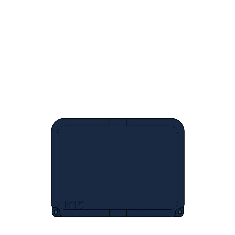 Lid customization side of the RTIC Ultra-Tough Cooler 20 qt in Navy 