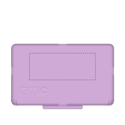 Lid customization side of the RTIC Ultra Light Cooler with Wheels 22 qt in Lavender 