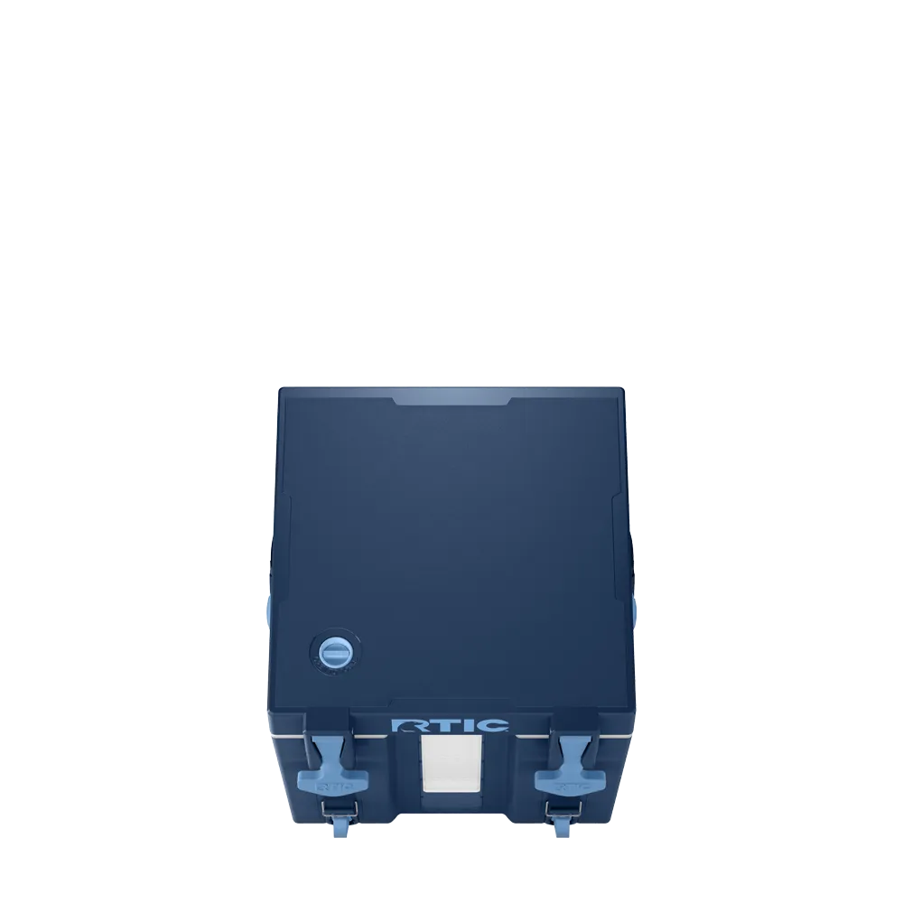 Lid customization side of the RTIC Halftime Cooler 3 Gallon in Navy and Denim 