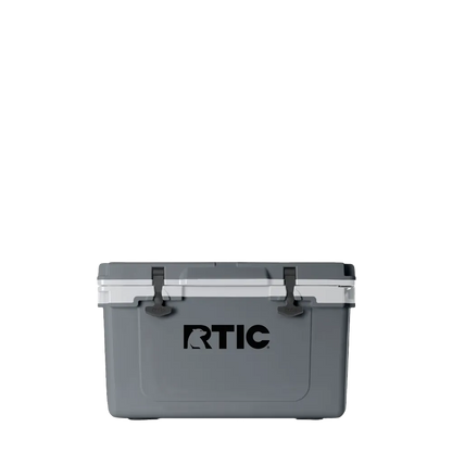 Front customization side of the RTIC Ultra Light Cooler 32 qt in Dark Gray and Cool Gray 