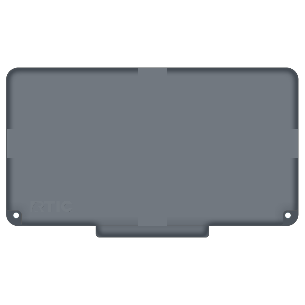 Lid customization side of the RTIC Ultra Light Cooler 32 qt in Dark Gray and Cool Gray 