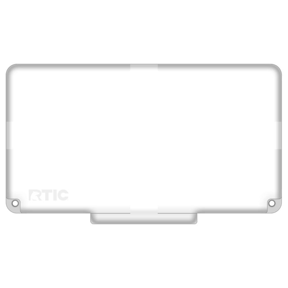 Lid customization side of the RTIC Ultra Light Cooler 32 qt in White and Gray 