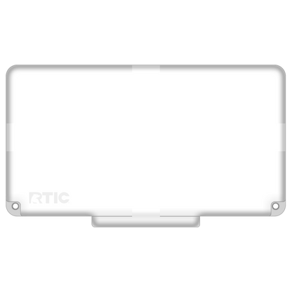 Lid customization side of the RTIC Ultra Light Cooler 32 qt in White and Gray 