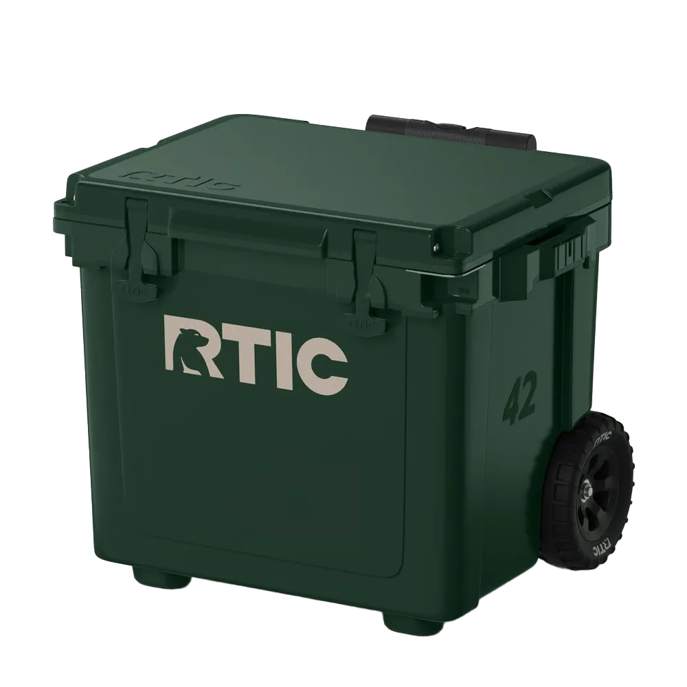 RTIC Ultra Light Cooler with Wheels 42 qt in Dark Pine 