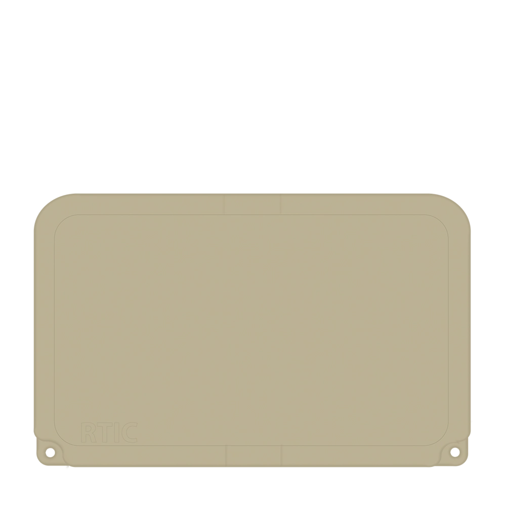 Lid customization side of the RTIC Ultra-Tough Cooler 45 qt in Tan 