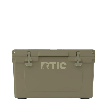 Front customization side of the RTIC Ultra-Tough Cooler 45 qt in Olive 