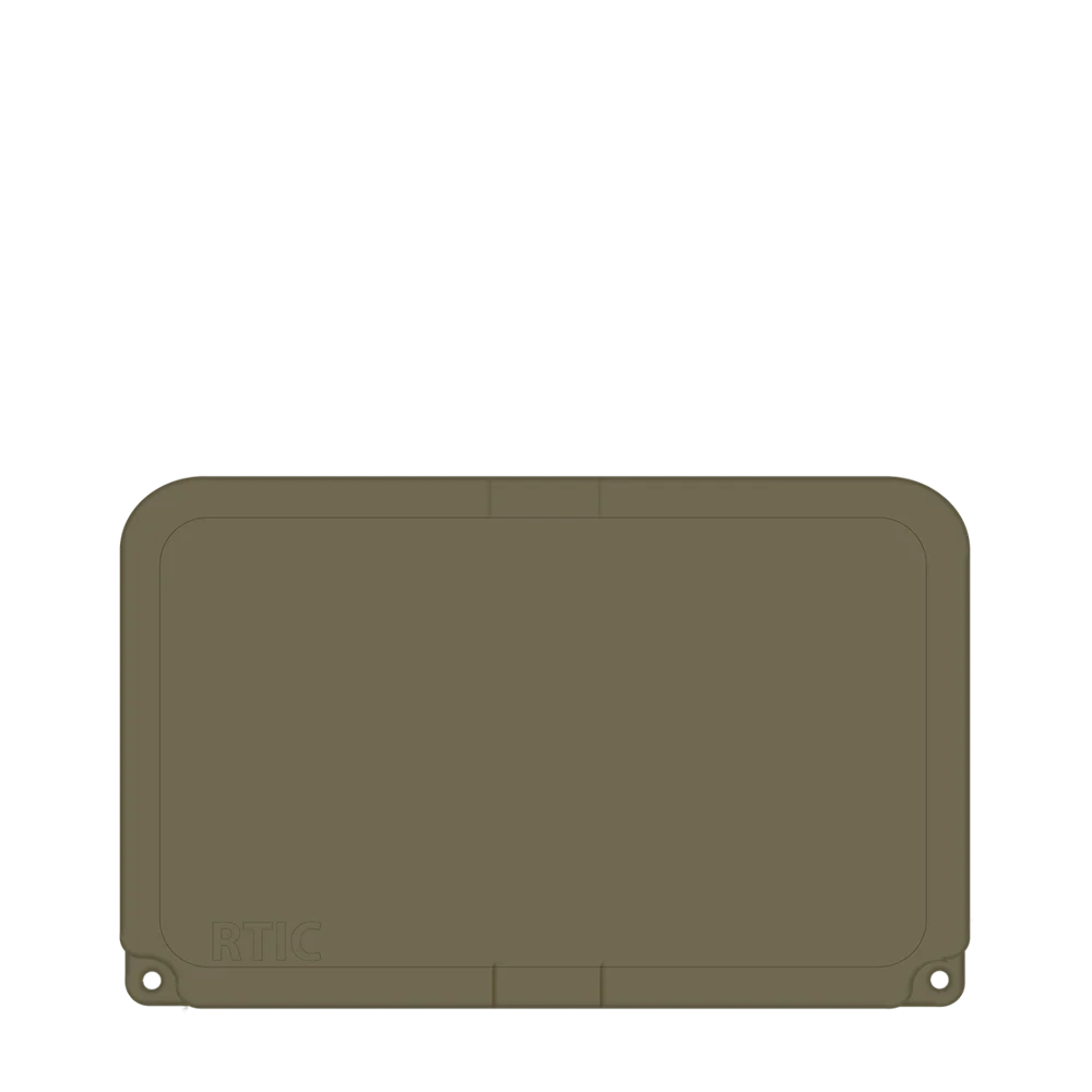 Lid customization side of the RTIC Ultra-Tough Cooler 45 qt in Olive 