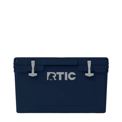 Front customization side of the RTIC Ultra-Tough Cooler 45 qt in Navy 