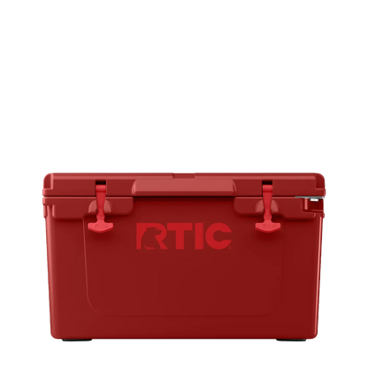 Front customization side of the RTIC Ultra-Tough Cooler 45 qt in Black Cherry 