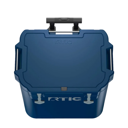 Lid customization side of the RTIC Wheeled Ultra-Tough Cooler 45 qt in Navy 