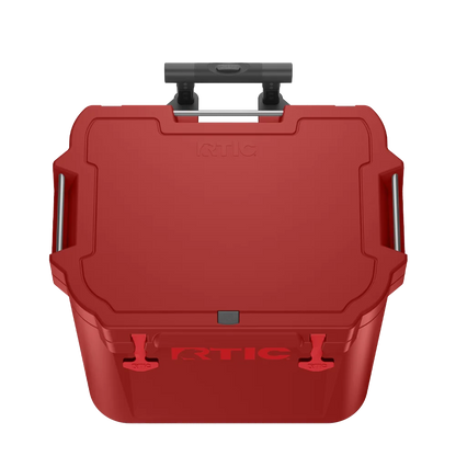 Lid customization side of the RTIC Wheeled Ultra-Tough Cooler 45 qt in Black Cherry 