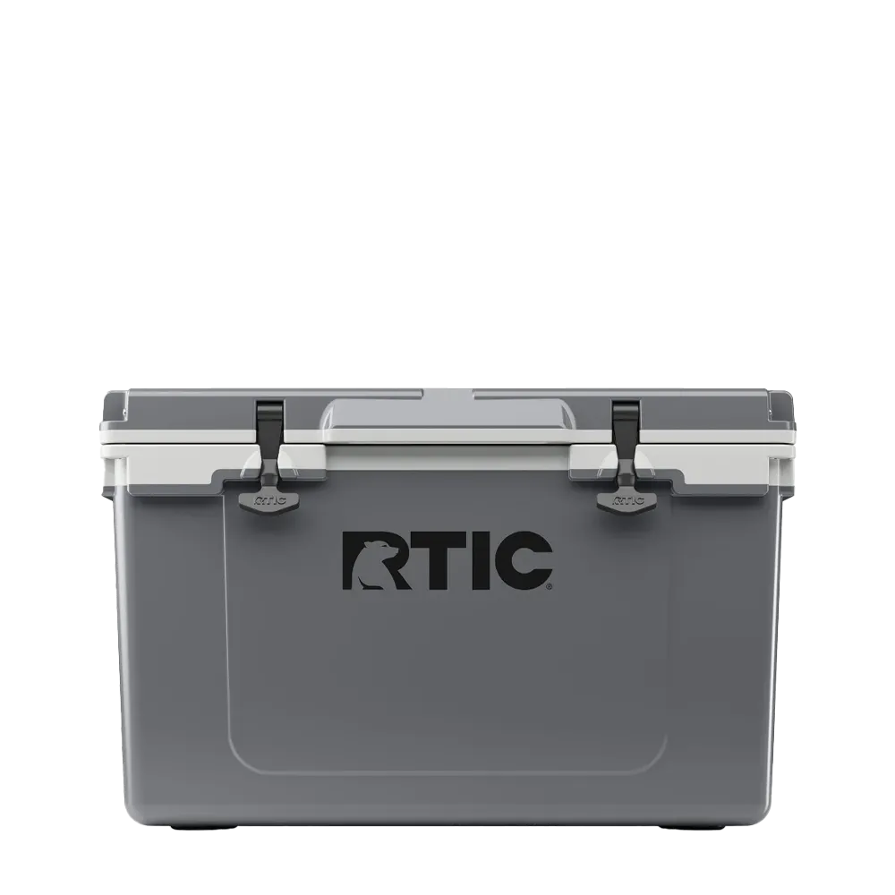 Front customization side of the RTIC Ultra Light Cooler 52 qt in Dark Gray and Cool Gray 