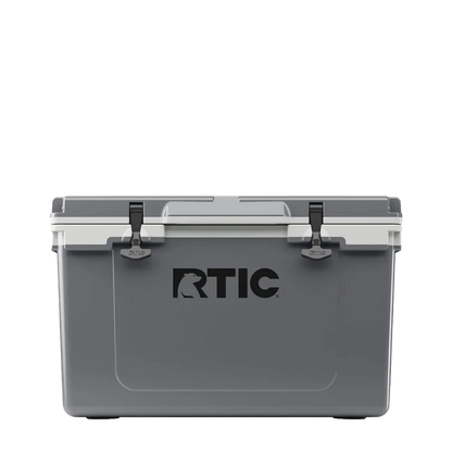 Front customization side of the RTIC Ultra Light Cooler 52 qt in Dark Gray and Cool Gray 