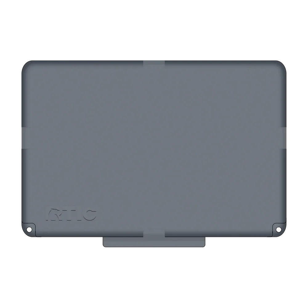 Lid customization side of the RTIC Ultra Light Cooler 52 qt in Dark Gray and Cool Gray 