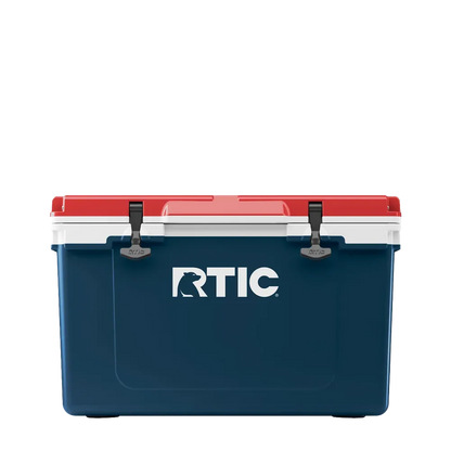Front customization side of the RTIC Ultra Light Cooler 52 qt in Patriot 
