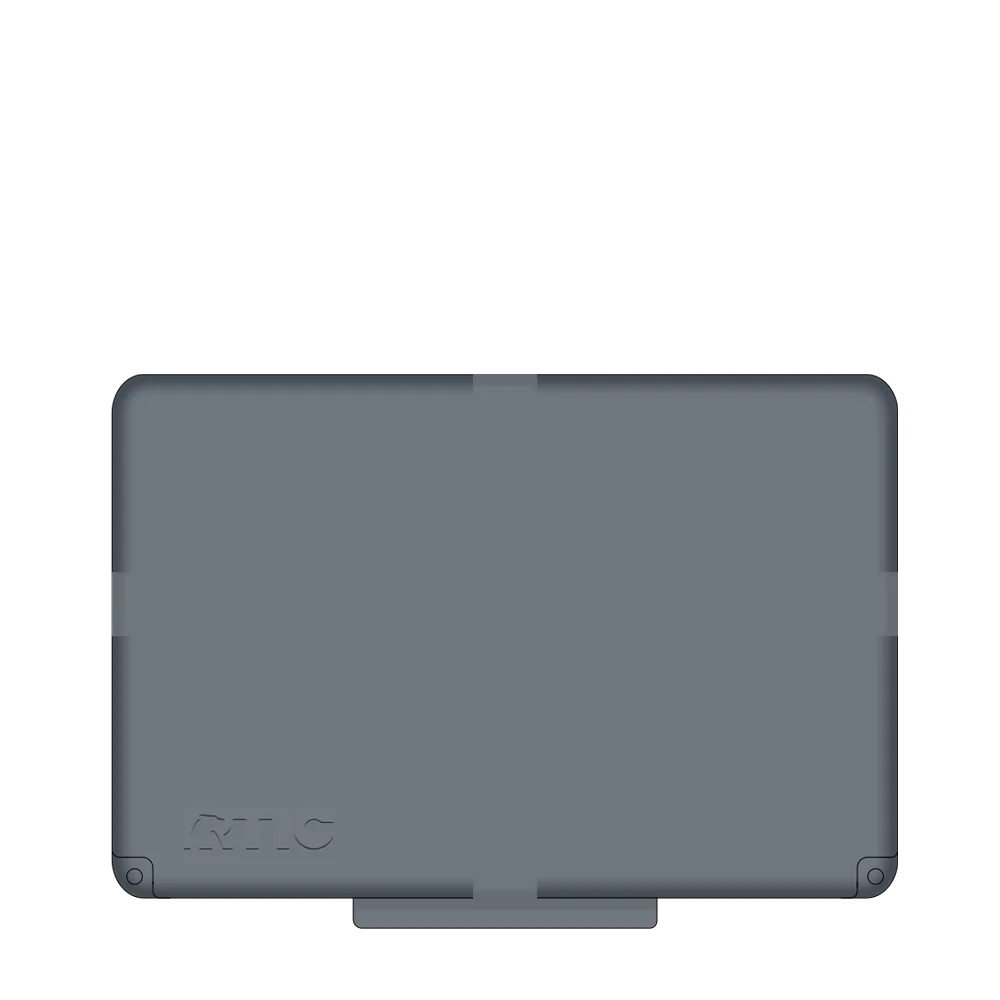 Lid customization side of the RTIC Ultra Light Cooler with Wheels 52 qt in Dark Gray and Cool Gray 