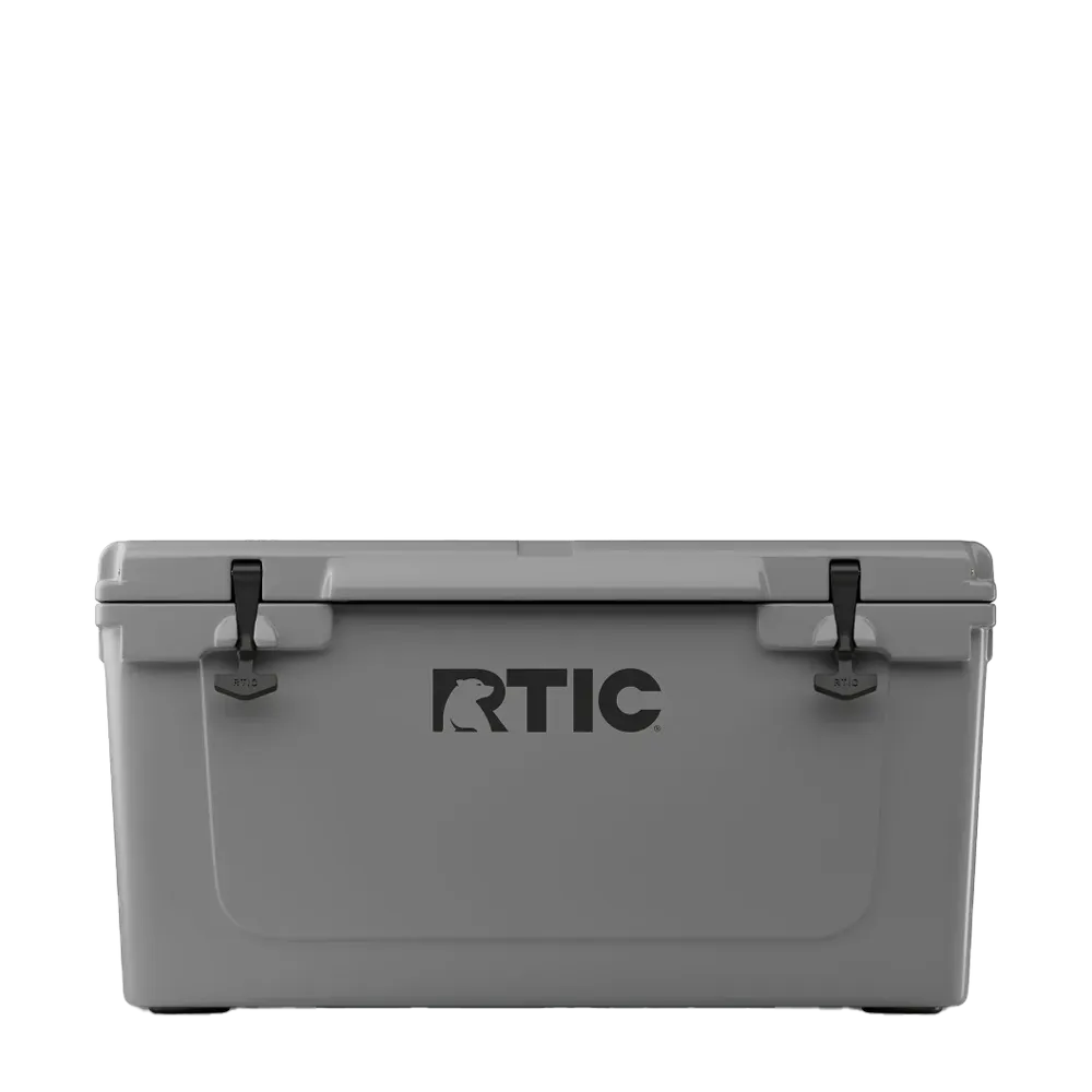 Front customization side of the RTIC Ultra-Tough Cooler 65 qt in Dark Gray 