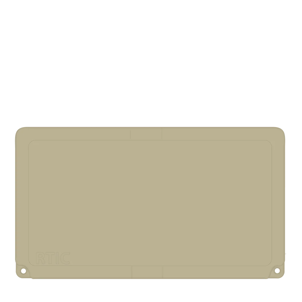 Lid customization side of the RTIC Ultra-Tough Cooler 65 qt in Tan 