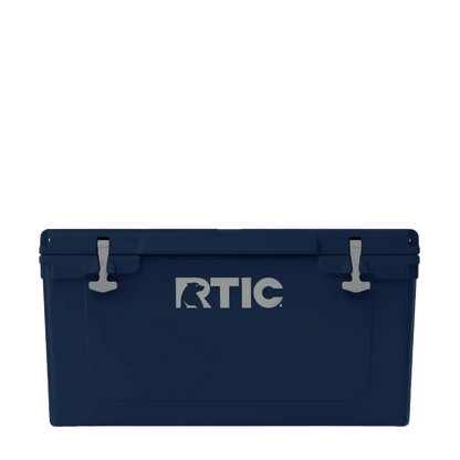 Front customization side of the RTIC Ultra-Tough Cooler 65 qt in Navy 
