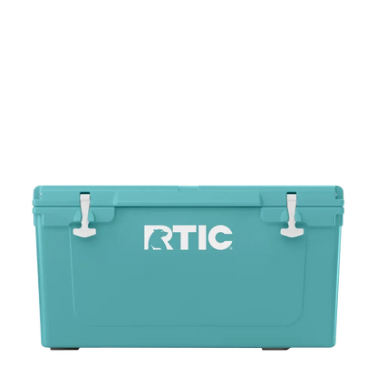 Front customization side of the RTIC Ultra-Tough Cooler 65 qt in Lagoon 