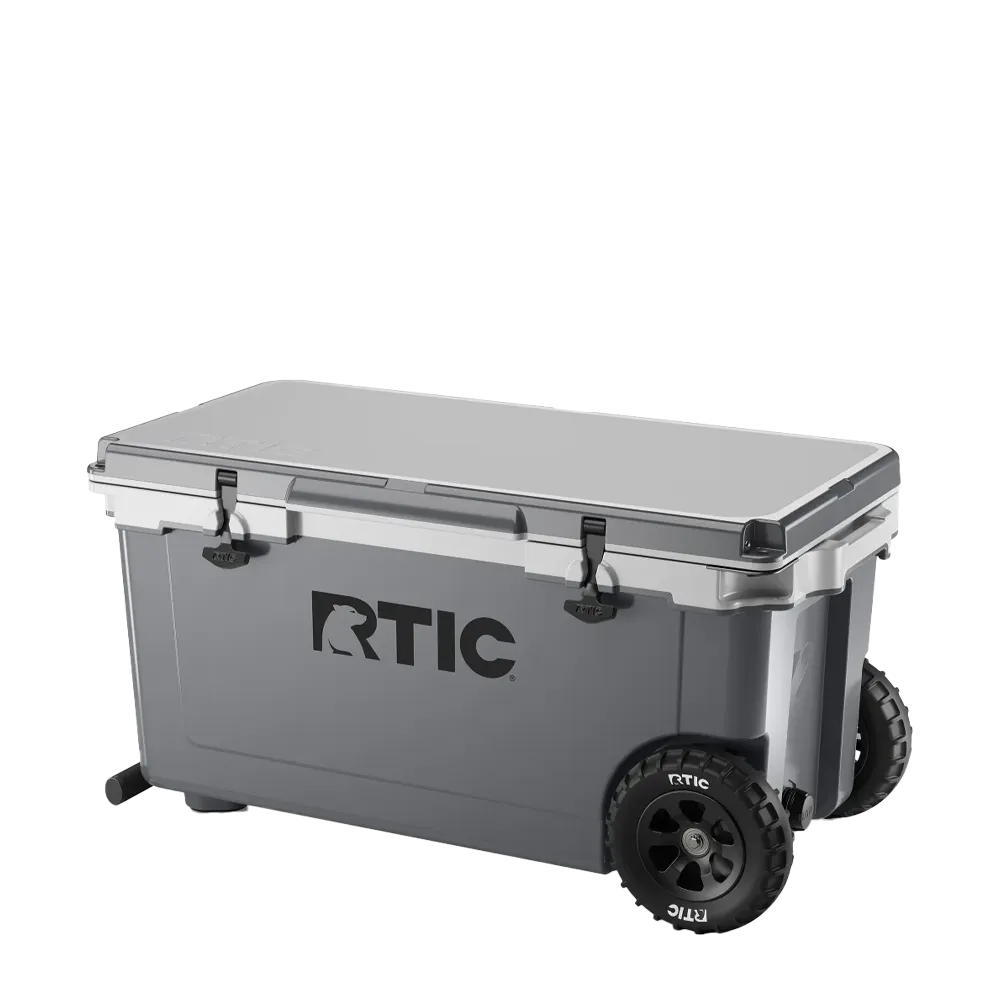 RTIC Ultra Light Cooler with Wheels 72 qt in Dark Gray and Cool Gray 