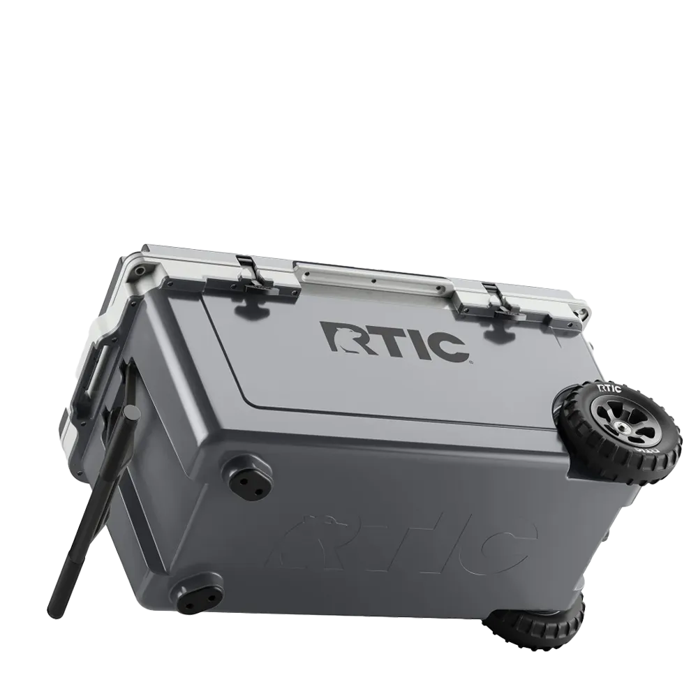 RTIC Ultra Light Cooler with Wheels 72 qt in Dark Gray and Cool Gray 