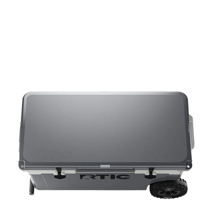Lid customization side of the RTIC Ultra Light Cooler with Wheels 72 qt in Dark Gray and Cool Gray 