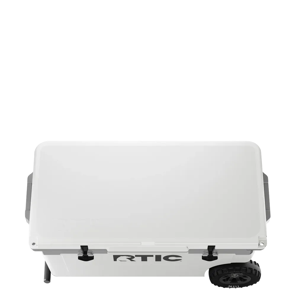 Lid customization side of the RTIC Ultra Light Cooler with Wheels 72 qt in White 
