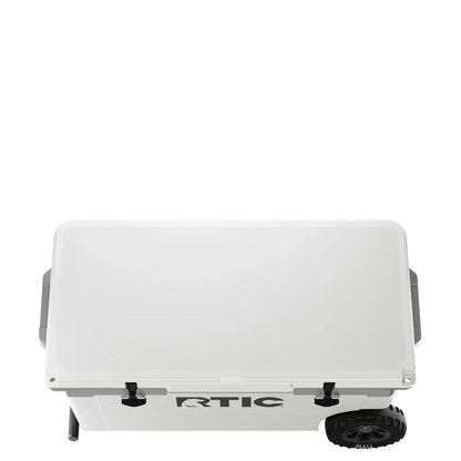 Lid customization side of the RTIC Ultra Light Cooler with Wheels 72 qt in White 