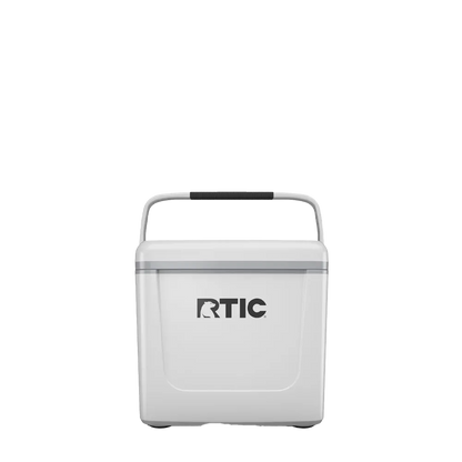 Front customization side of the RTIC Road Trip Personal Cooler 8 qt in White and Gray 