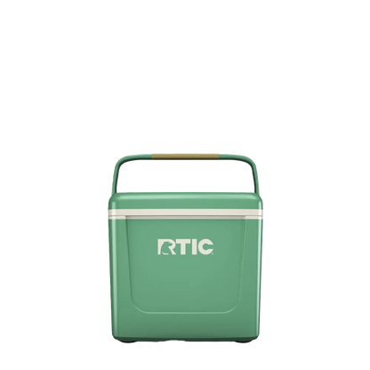 Front customization side of the RTIC Road Trip Personal Cooler 8 qt in Sage and Beach 