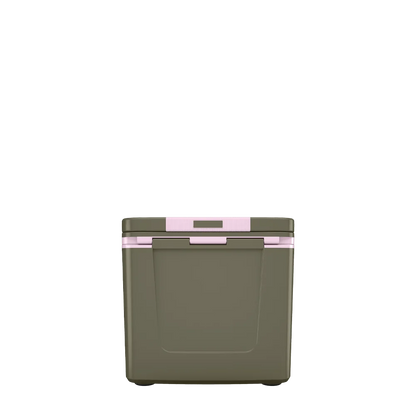 Back customization side of the RTIC Road Trip Personal Cooler 8 qt in Olive and Pale Pink 