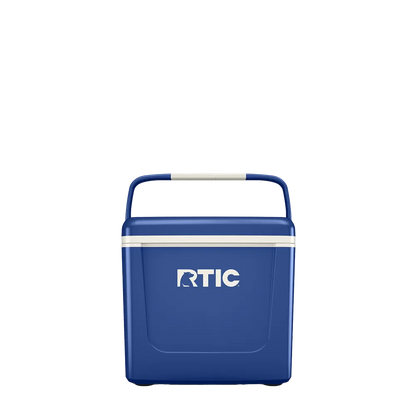 Front customization side of the RTIC Road Trip Personal Cooler 8 qt in Cobalt 