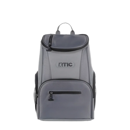 Front customization side of the RTIC Lightweight Backpack Cooler 15 Can in Smoke 
