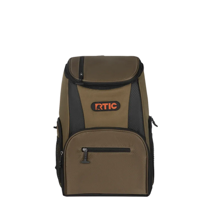 Front customization side of the RTIC Lightweight Backpack Cooler 15 Can in Olive 