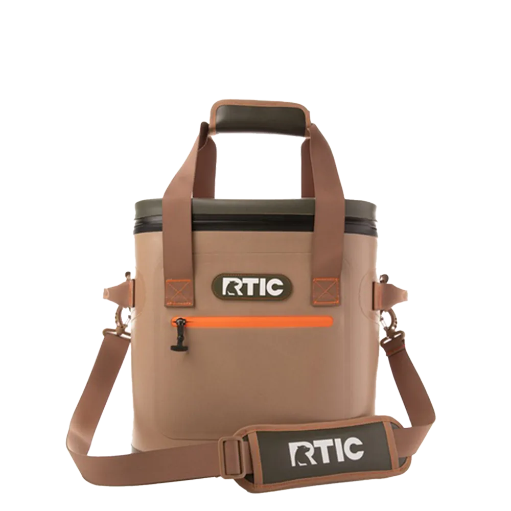 Front customization side of the RTIC Ultra-Tough Cooler 20 Can in Tan 