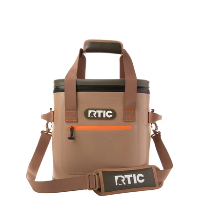 Front customization side of the RTIC Ultra-Tough Cooler 20 Can in Tan 