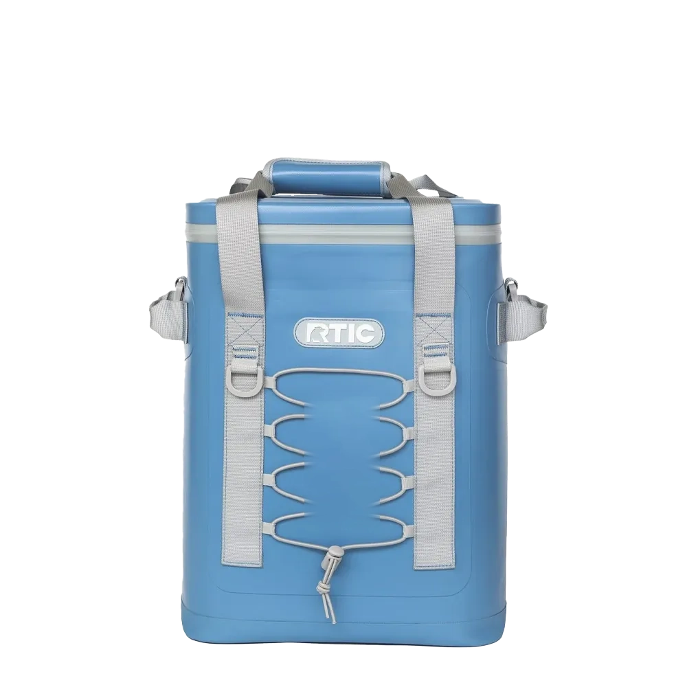 Front customization side of the RTIC Backpack Cooler 24 Can in Slate Blue 