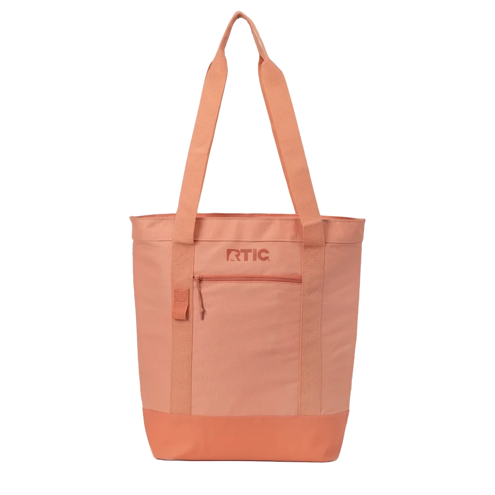 Front customization side of the RTIC Everyday Insulated Slim Tote Bag 24 Can in Salmon 