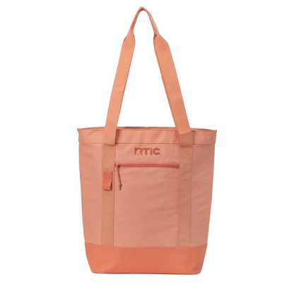 Front customization side of the RTIC Everyday Insulated Slim Tote Bag 24 Can in Salmon 