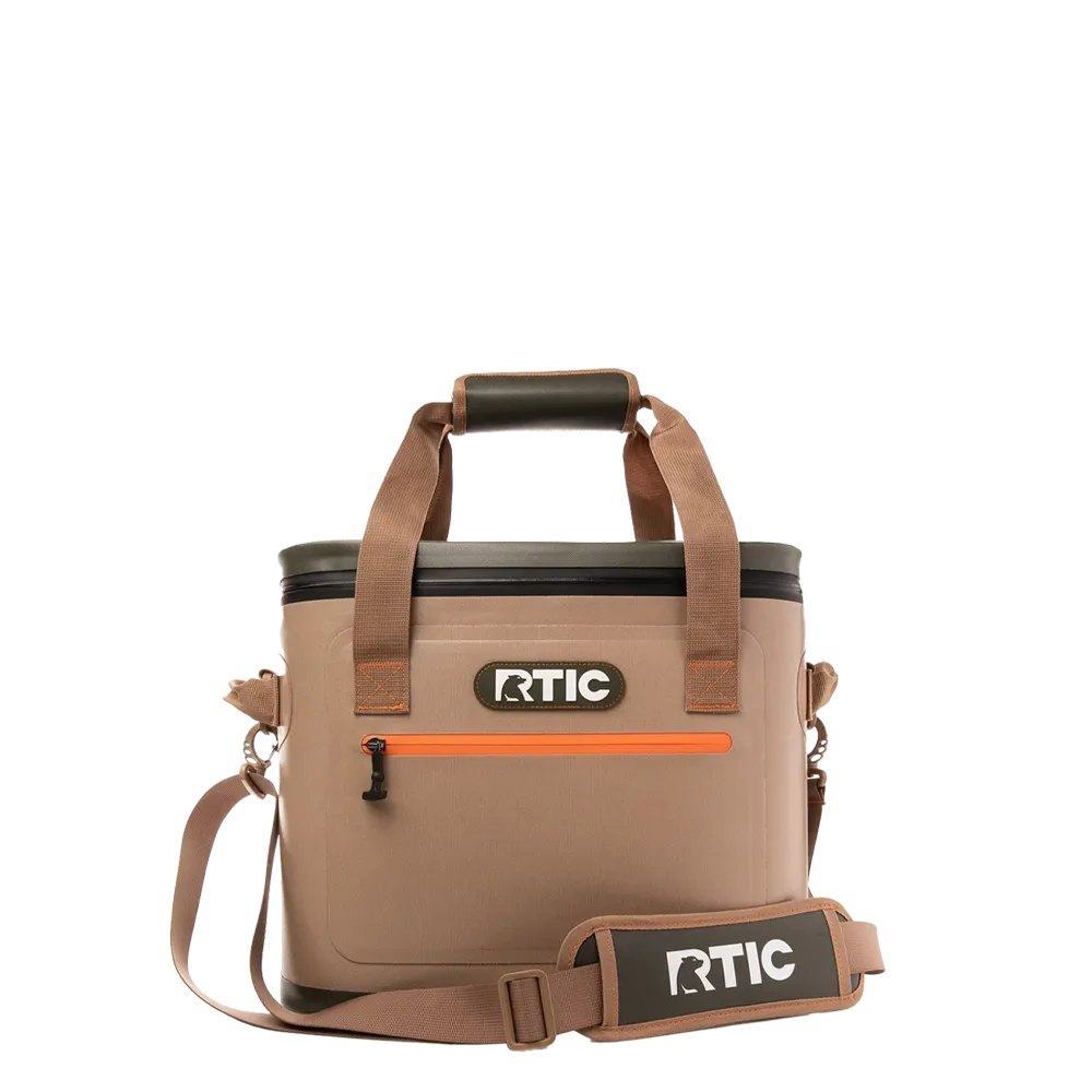 Front customization side of the RTIC Ultra-Tough Cooler 30 Can in Tan 